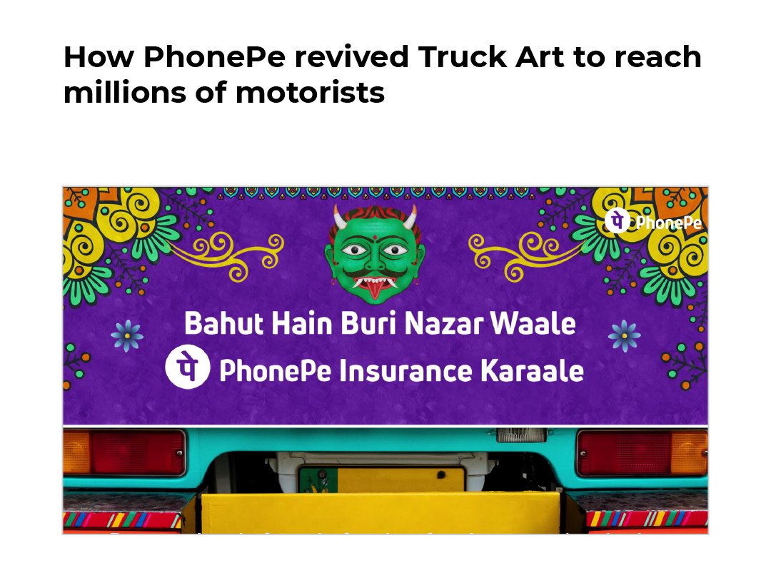 Social_Samosa's tweet photo. How @PhonePe's Nazar Battu campaign with Truck Drivers and Artists has been doing rounds across the country
A Thread 🧵
#Collab #PhonePe #NazarBattu #RoadSafety #PhonePeNazarBattu #NoTensionInsurance https://t.co/I0UQrcnNsm