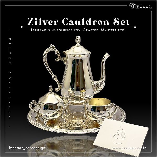 _Izzhaar's tweet image. With this French-inspired 𝐙𝐢𝐥𝐯𝐞𝐫 𝐂𝐚𝐮𝐥𝐝𝐫𝐨𝐧 𝐒𝐞𝐭, you can add unsurpassed magnificence to your home✨. This timeless piece is infused with silver plating and absolute perfection, with all the intricacies to win anyone's heart❤️. 

#izzhaar  #teaset  #silver #zilver