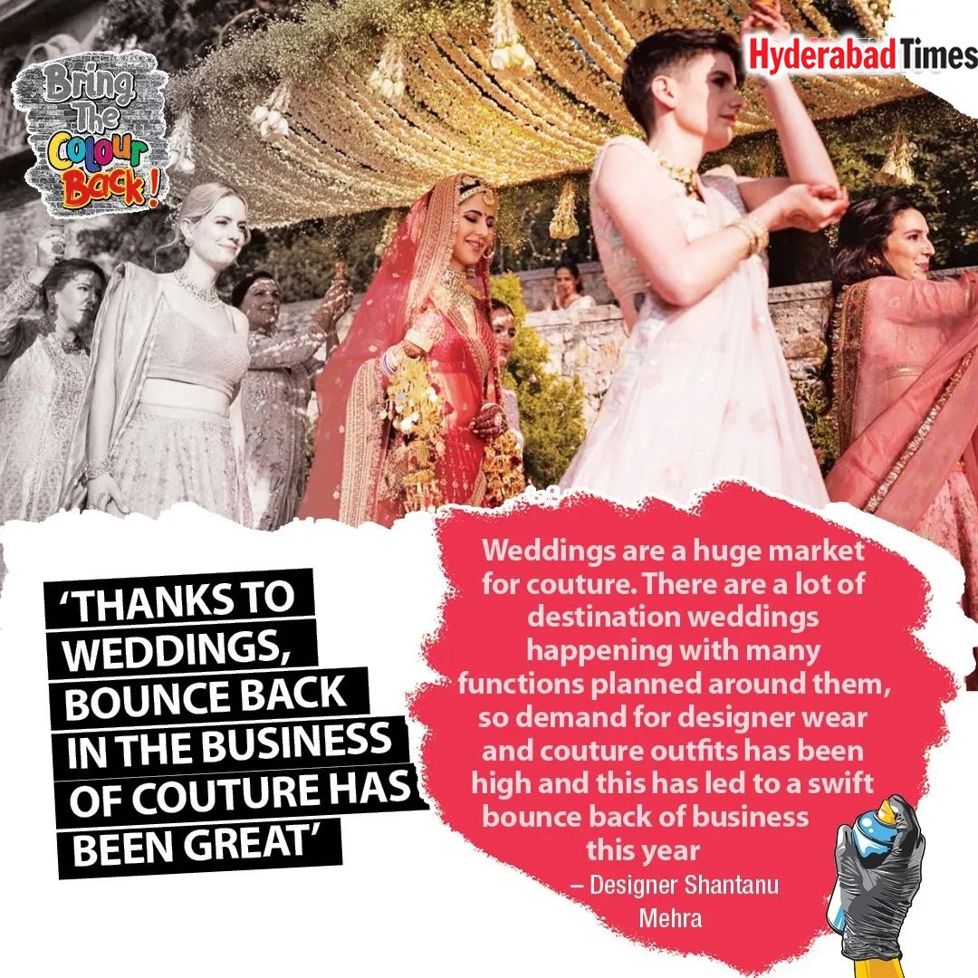 HydTimes's tweet photo. #BringTheColourBack: With the return of grand #weddings and physical fashion shows and the trend of #RevengeShopping, the #fashion industry is looking at a more #colourful year after the gloom of the #pandemic.
#holi2022 #fashionnews #covid #fashionshows #wedding2022 https://t.co/ayjwSJmODi