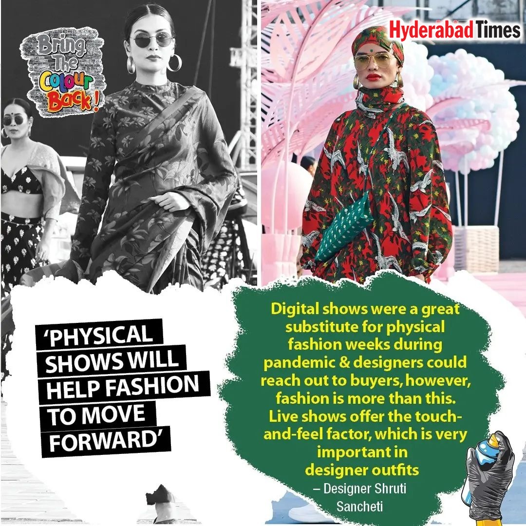 HydTimes's tweet photo. #BringTheColourBack: With the return of grand #weddings and physical fashion shows and the trend of #RevengeShopping, the #fashion industry is looking at a more #colourful year after the gloom of the #pandemic.
#holi2022 #fashionnews #covid #fashionshows #wedding2022 https://t.co/ayjwSJmODi