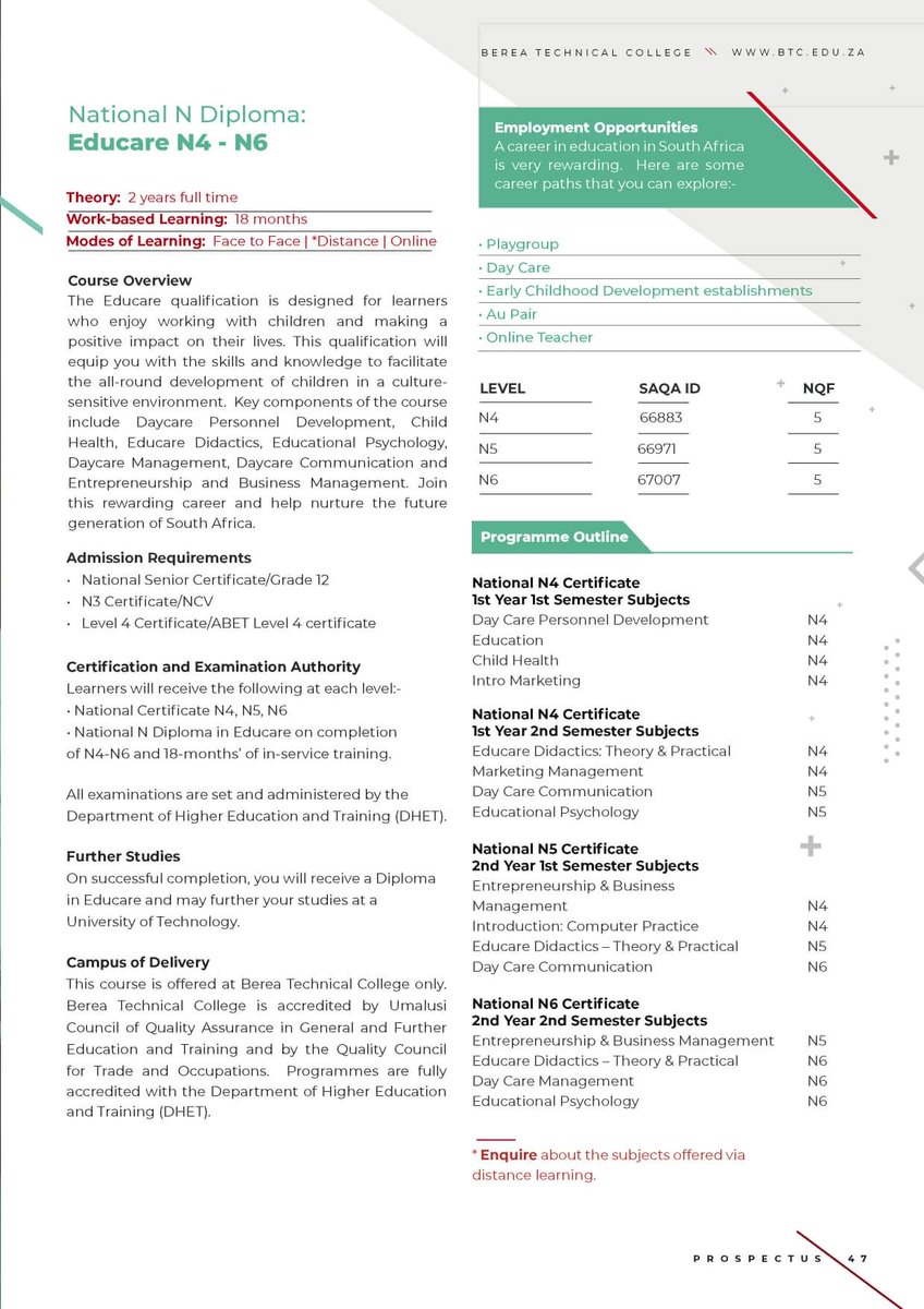 Berea_Tech's tweet image. Interested in studying Educare? Register and pursue your dream career with us 😁👌📚👩‍🎓👨‍🎓

#educare #education #highereducation #dreambig #careers #careergoals #bereatechnicalcollege #bereagroupofcolleges