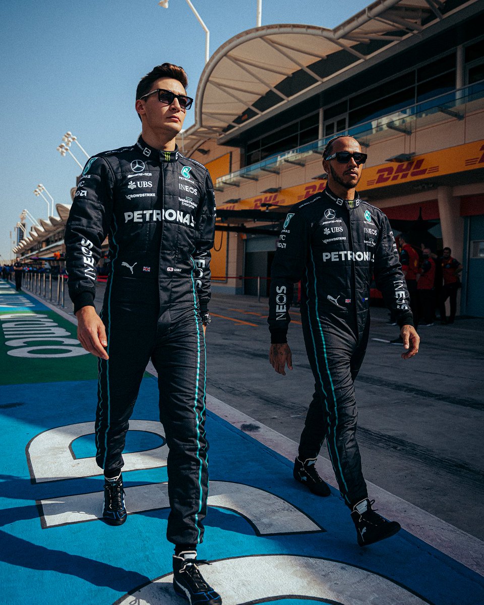 MercedesAMGF1's tweet image. Here come the Men in Black. 🖤🔥