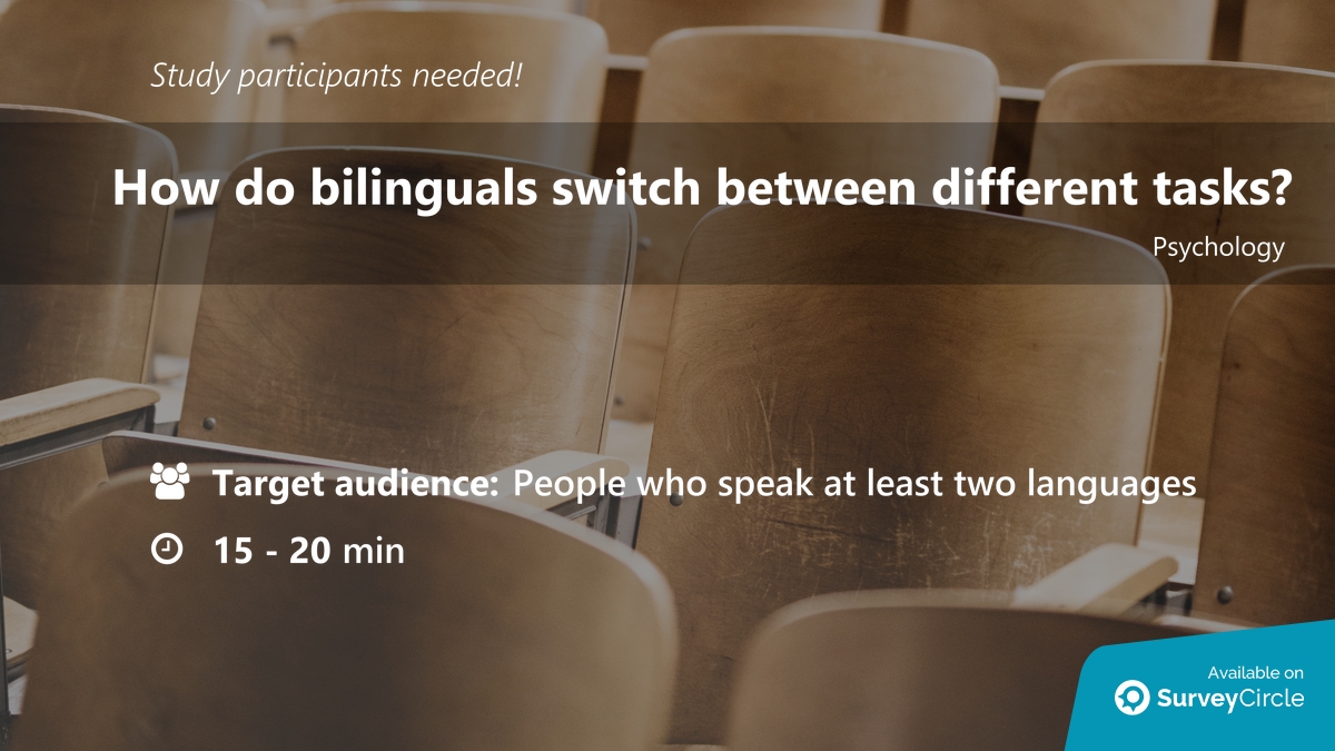 top_studies's tweet image. Participants needed for top-ranked study on SurveyCircle:

&quot;How do bilinguals switch between different tasks?&quot; surveycircle.com/XSK8GR/ via @SurveyCircle

#bilingualism #LanguageSwitching #TaskSwitching #tasks #SwitchingTasks #study #survey #surveycircle