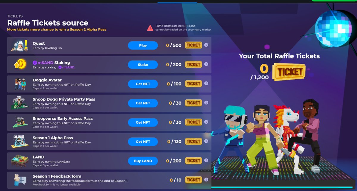 viewsideview's tweet photo. @TheSandboxGame I just participated in the daily #SandboxAlphaS2Contest for a chance to earn up to 1,000 $SAND! Starting March 14 -  Show your Raffle Tickets. Check out my screenshot below! 👇 #SandboxAlphaS2Contest 
My tickets https://t.co/svmB6VGpg4