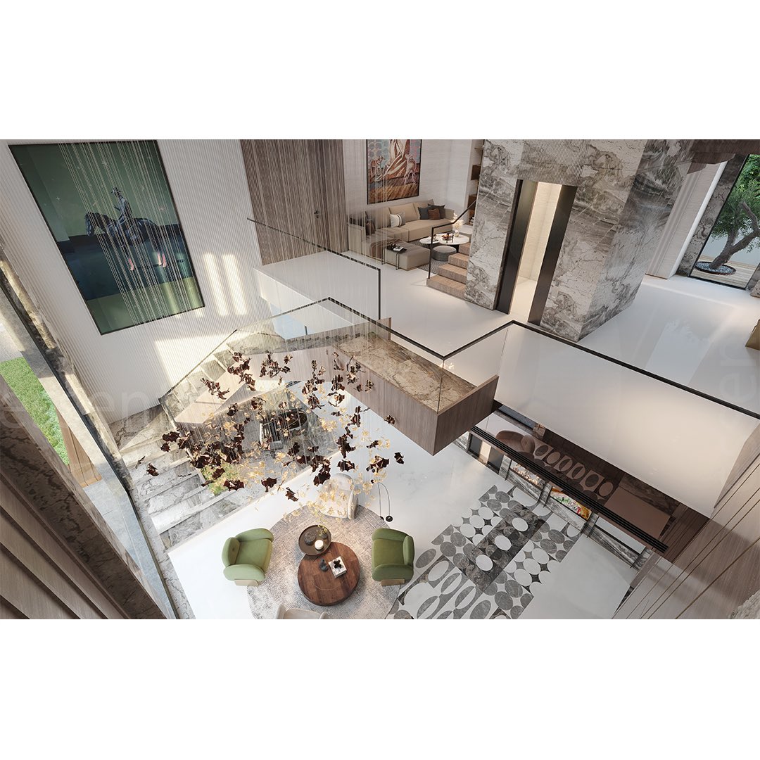 Essenti15770486's tweet image. Architectural volumes and scales enhanced with the most exquisite paneling, specially curated art and cascading light fixtures result in beautiful experiences.

#lounge #loungefurniture #loungestyle #loungedecor #interiordesign #interior #homedecor