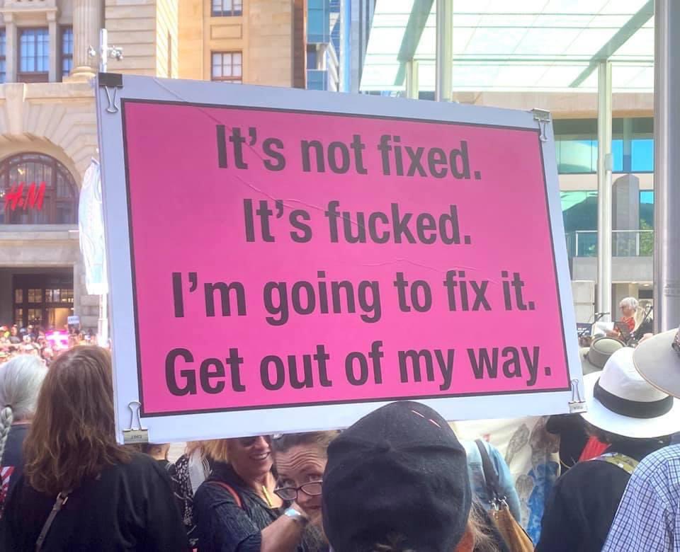 BeverleyBMiles's tweet photo. There is so much work to be done, 135 years work in fact, if we want to achieve #GenderEquality by 2030…

We will not be lectured on #sexism and #misogyny by any man 

#March4Justice 
#EnoughIsEnough 

#CareEconomy #Equiterra 
#auspol https://t.co/cxf513Ec0w