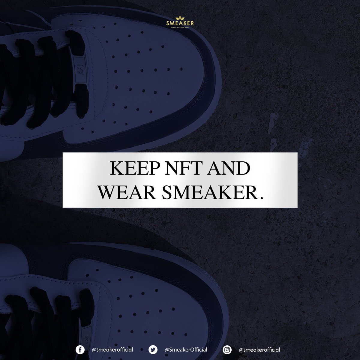 smeakerofficial's tweet photo. KEEP NFT AND WEAR SMEAKER.

#SMEAKER #NFT #Customize #Customizedsneaker #NFTshoe #Sneaker https://t.co/qSBMUZQU9o