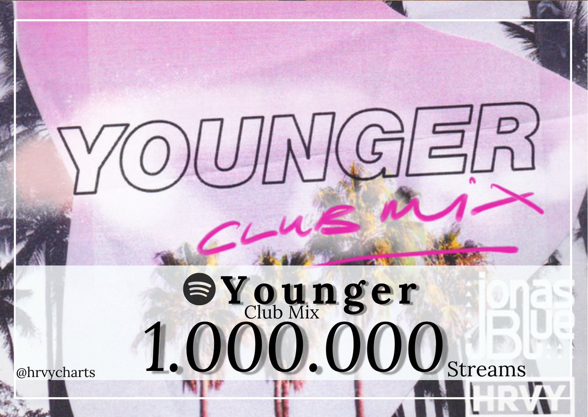 the younger - club mix has surpassed 1M streams on spotify