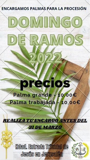 HdadborriquitaF's tweet photo. ¡Encarga ya tu palma y acompañanos este Domingo de Ramos! https://t.co/3TsHR9juzQ