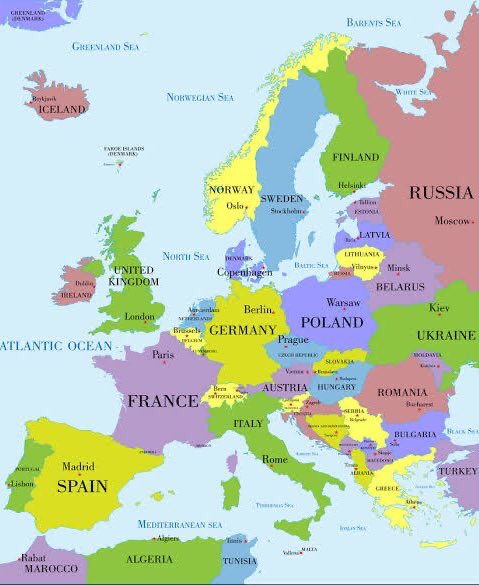 Европейские столицы карта. Карта Европы со странами на русском. Карта Европы политическая крупная. Политическая карта Европы со странами крупно на русском 2023.