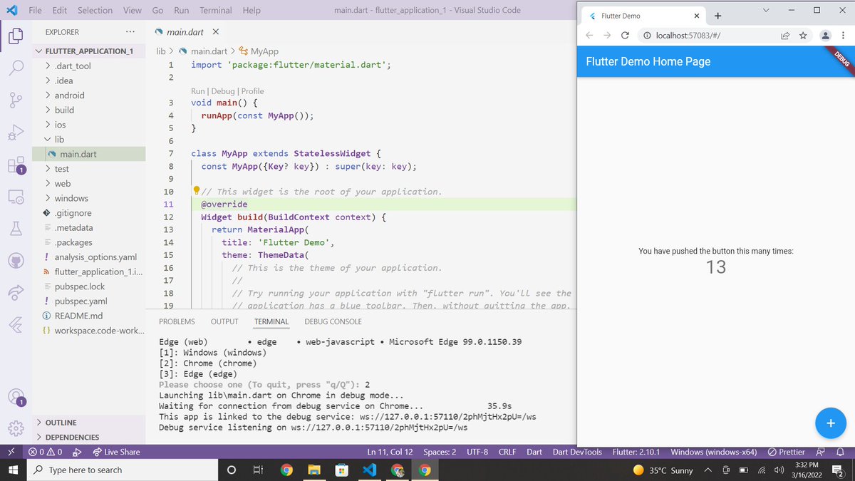 IHasnatAhmd's tweet photo. Day 1 #15DaysFlutterChallenge
🔴 Setup Flutter along with SDK.
🔴Create Flutter demo project.
🔴Dart tour Done.

@abduljamilza  @iahmadtariq https://t.co/y4kbe080Xh