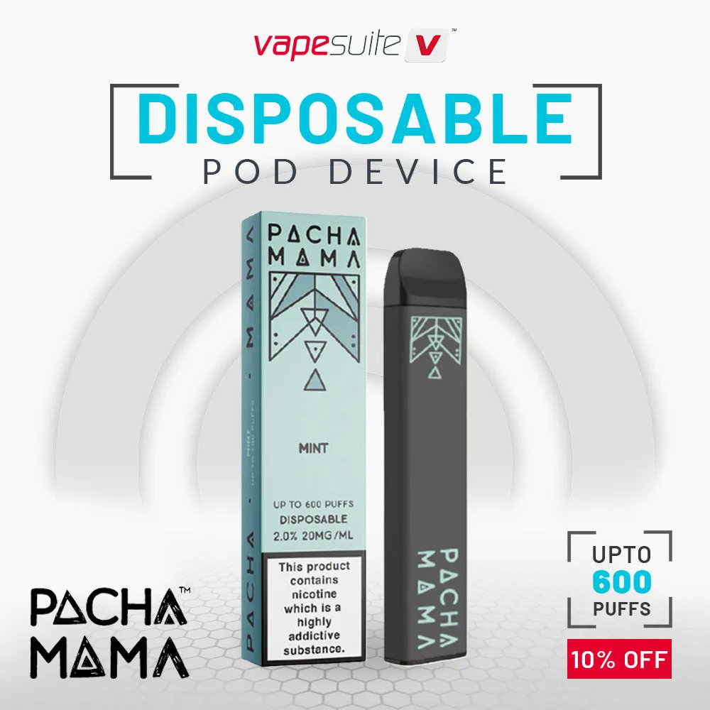 vapesuiteuk's tweet photo. Exclusive offer for the Vapesuite family!! 📣⠀
⠀
Grab this stylish Pacha Mama Disposable Pod at 10% discount, so hurry up and fill your carts 🥳🤗⠀

https://t.co/acz68C8HrQ

#vapelife #vapesuite #disposablepod https://t.co/VUq1KELKxs