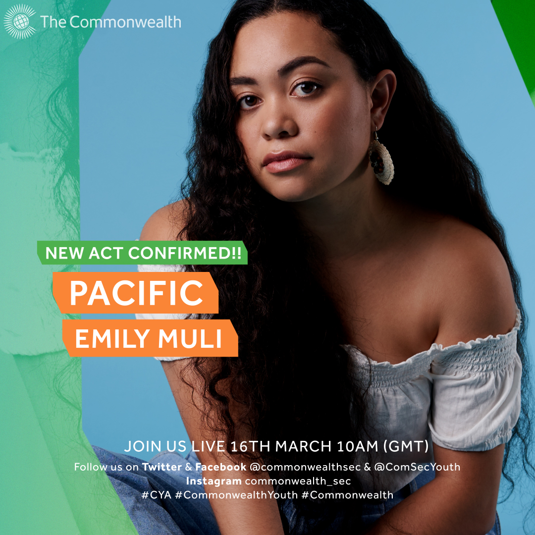 The last cultural act, Tongan <a href="/emilymuli/">Emily Muli</a> 🇹🇴 is premiering a new song now at the 2022 #CommonwealthYouth Awards! 

🚨 Join the livestream #HappeningNow 🎥👇

Facebook: bit.ly/3IBF3Wq
Youtube: bit.ly/3htVZlE

#CYA | <a href="/commonwealthsec/">The Commonwealth</a>