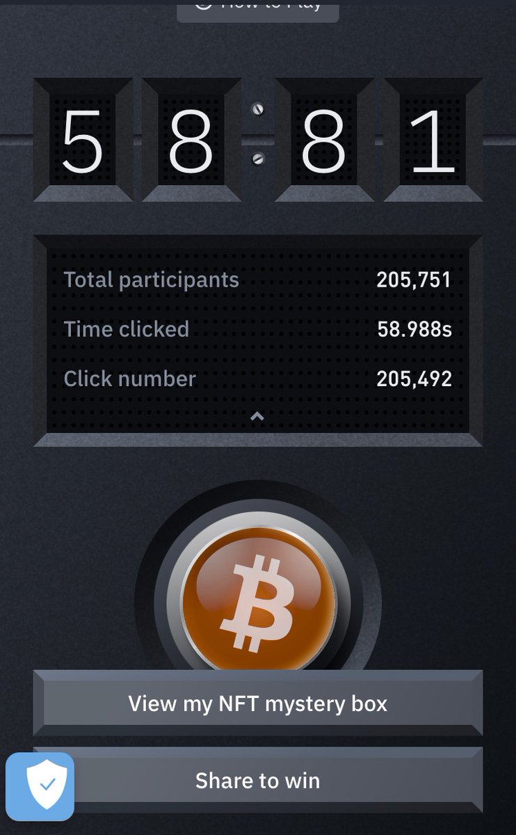 HarrisonRuler's tweet photo. Not sure how close I was, was hard not to click at the same time as someone else #bitcoinbutton  #Binance https://t.co/T6jM5rtgYT