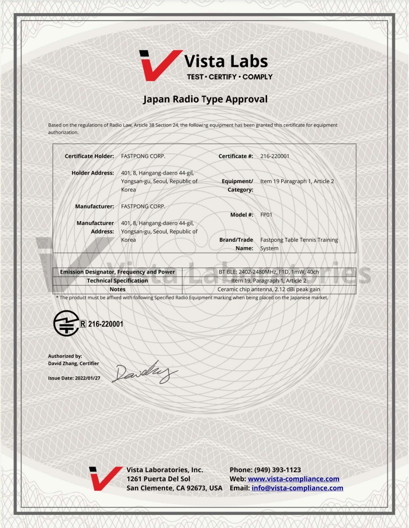 FastPongKR's tweet photo. The FastPong system has all the certifications that allow shipping worldwide…FCC, CE, RoHS, KC, K, SRRC, TELEC

#fastpong #sport #sporttech #tabletennisclub #tabletennistech #tabletennniscoach #pingpong #tabletennisplayer #KC #CE #FCC #tabletennis #sportstartup #technology https://t.co/H5JVxk3TsF