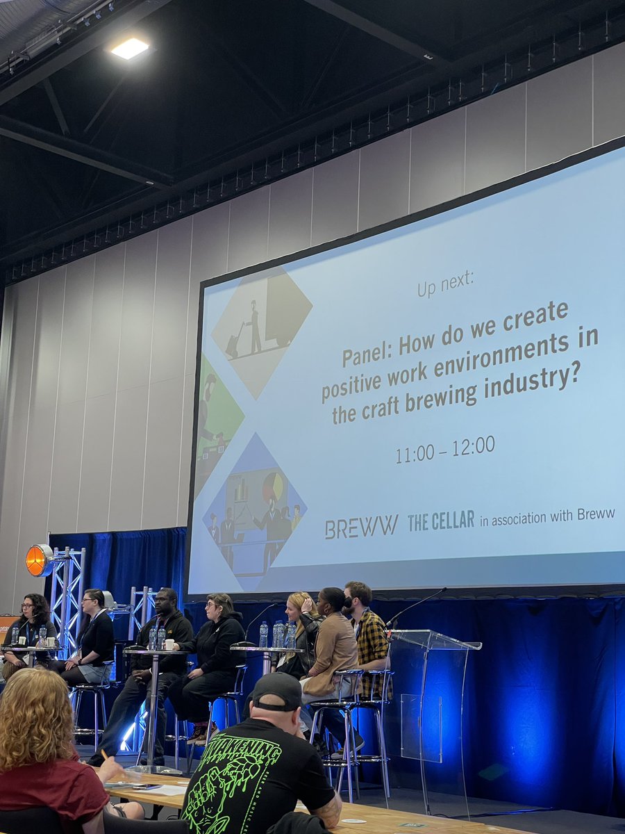 SIBA_BeerX's tweet photo. How do we create positive work environments in the craft brewing industry? The first panel of #beerx2022 has started. Still time to take a seat and listen to this important discussion. https://t.co/RUaRd9X0hW