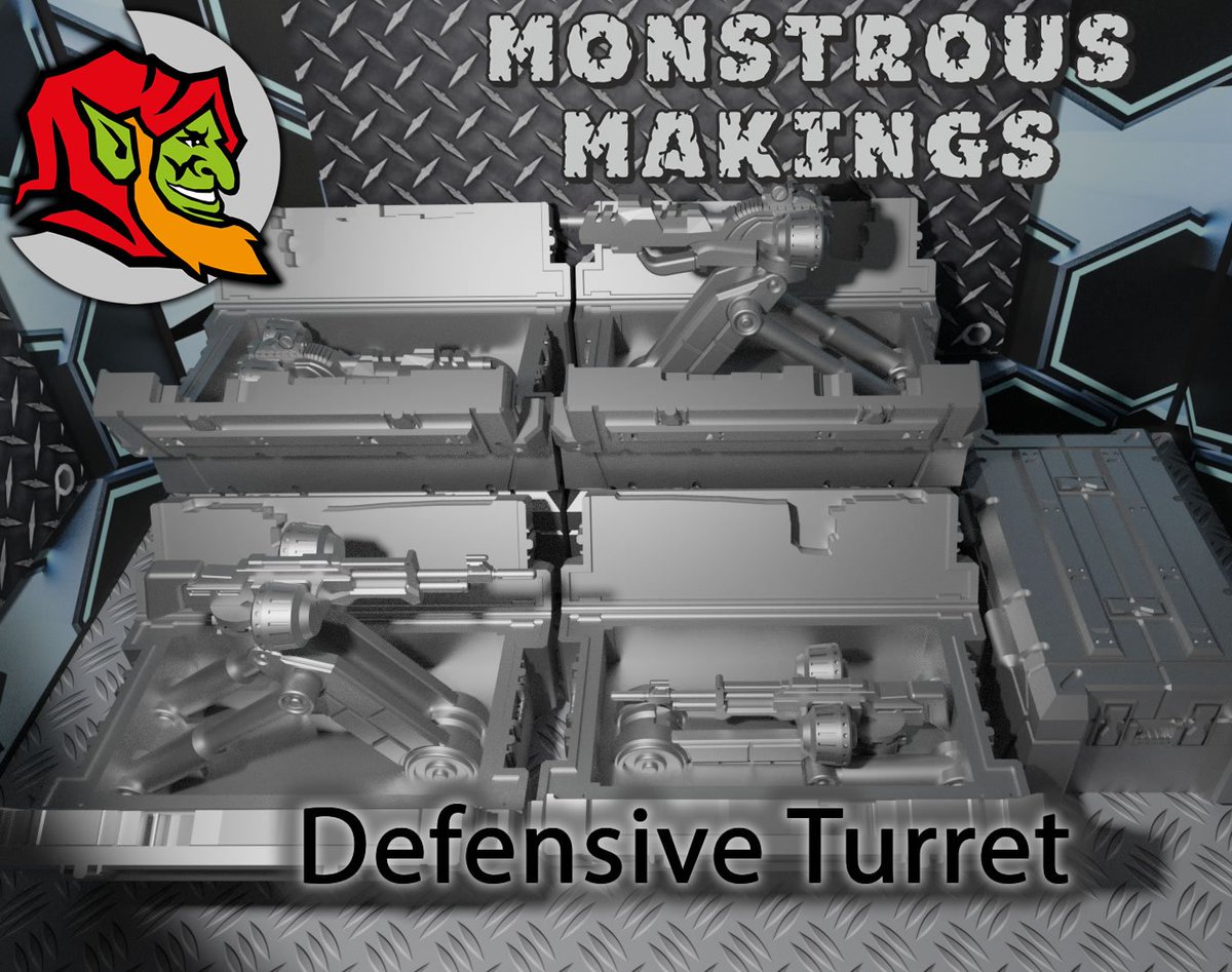 MonstrousMaking's tweet photo. Another release that has been waiting in the wings in the Defensive Turret in both STL and Physical format. Currently available with either PanO or Haqqislam gun options (the STL version comes with all options) #corvusbelli #Infinity #infinitythegame

https://t.co/14WFXX2u05 https://t.co/KRQACIbepk