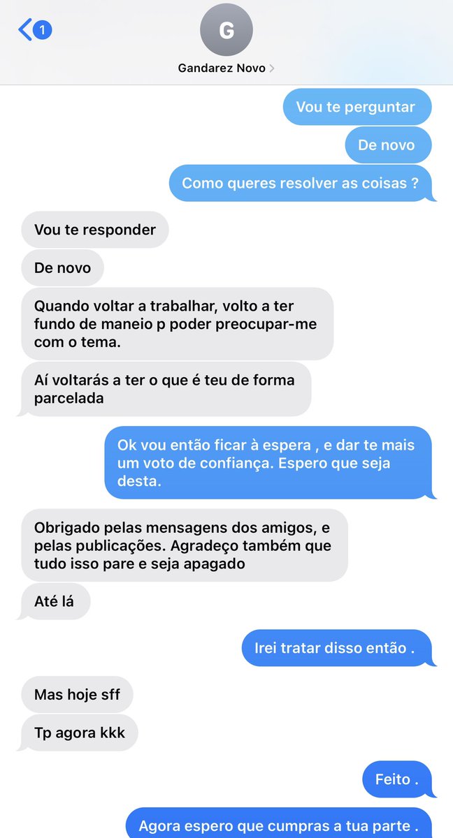 Após muitas tentativas de contacto venho-vos pedir ajuda para uma situação:
Procuro Daniel Gandarez.
Não tenho fotos nem redes sociais,fui bloqueado. Este print é de 2019.
A dívida já e um pouco mais antiga. Dou prémio a quem o encontrar de boa saúde visto que são 500€