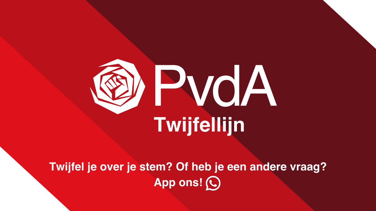 Vandaag is de laatste dag om te stemmen voor de #gemeenteraadsverkiezingen2022. 🗳

Heb je nog last-minute twijfels? Of wil je simpelweg meer weten over onze eerlijke en sociale plannen voor jouw gemeente? App ons en we beantwoorden al je vragen!

➡️ pvda.nl/twijfellijn