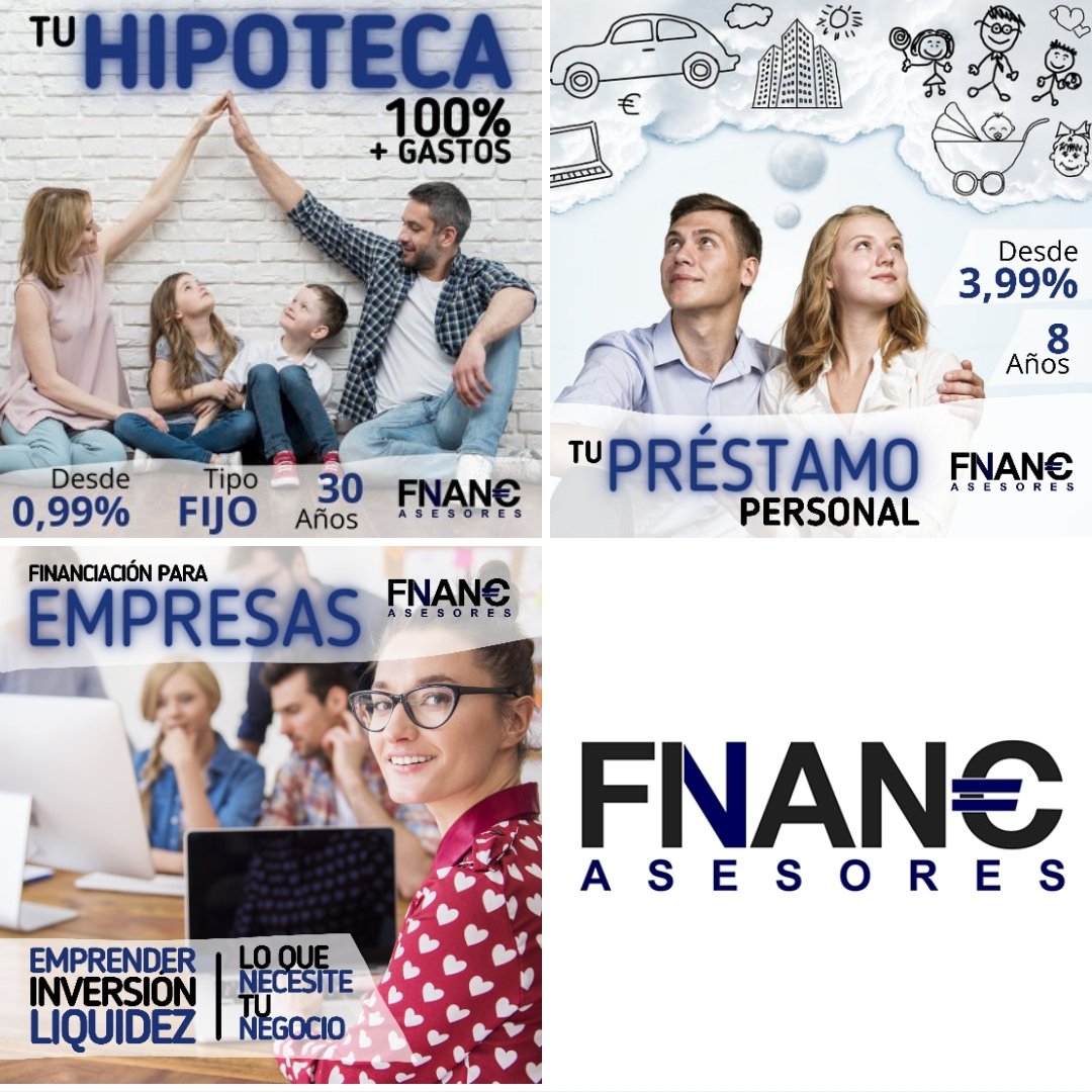 Finance Asesores (@financeasesores) on Twitter photo Te conseguimos la mejor financiación, con las mejores condiciones!
• Hipoteca 100% + gastos
• Préstamo personal
• Reunificación
• Empresas
Solicita asesoramiento GRATUITO❗
🌐 FINANCE ASESORES
💻 financeasesores.es
📧 info@financeasesores.es
📞 641.350.400 Te conseguimos la mejor financiación, con las mejores condiciones!
• Hipoteca 100% + gastos
• Préstamo personal
• Reunificación
• Empresas
Solicita asesoramiento GRATUITO❗
🌐 FINANCE ASESORES
💻 financeasesores.es
📧 info@financeasesores.es
📞 641.350.400
