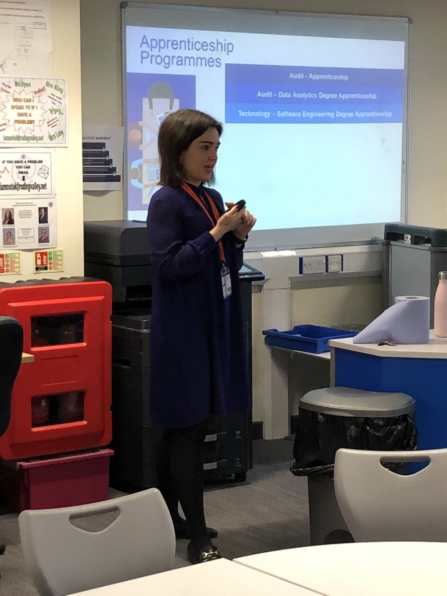 RVHS_Careers's tweet photo. Fantastic presentation @RodingValleyHS this morning from our lovely alumni student Amy. Great to hear all about careers @KPMG students did you know @KPMG are coming to Careers Fest next week! #CareersFest22 https://t.co/98rAmZFMuD