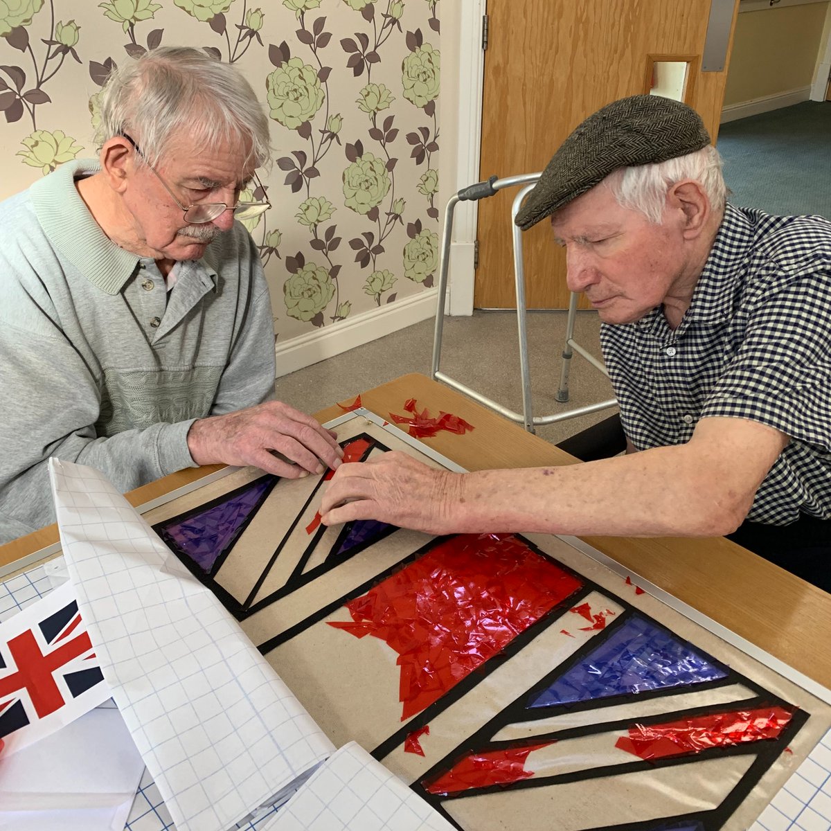 Getting our decorations ready for the Platinum Jubilee!