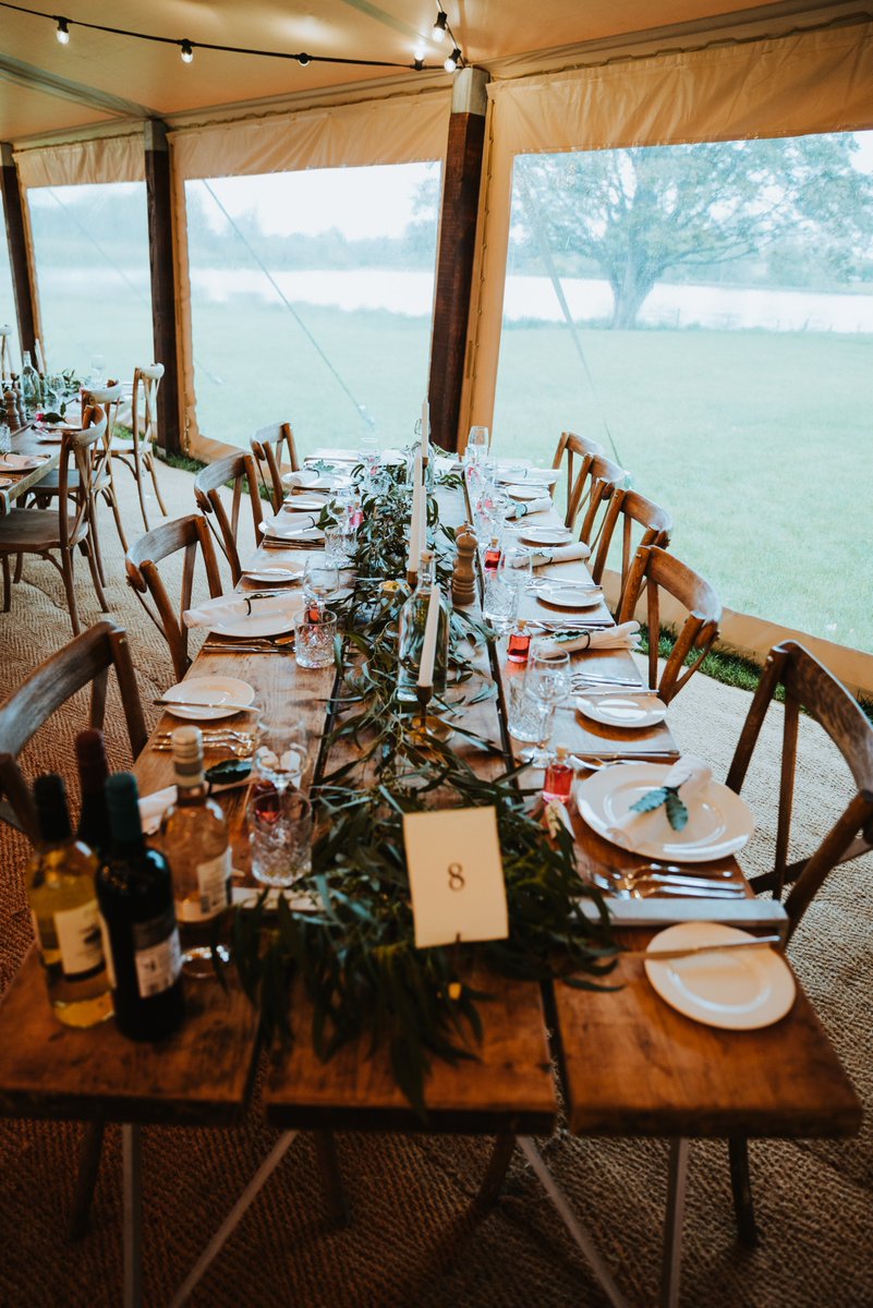 Our bespoke solid wood feasting tables work so well in the Cruck Tent😍🪵 <a href="/WeddingHour/">#WeddingHour</a> 
.
#weddinghour #crucktent #furniturehire #weddinghire #eventhire #bespokefurniture #weddinginspiration