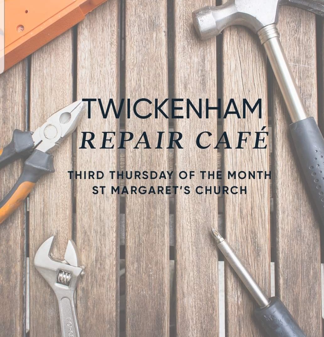 HTchurchTW2's tweet photo. Twickenham repair Cafe is being held at the Catholic Church of St Marys. Open every third Saturday of the month - which means you can take your broken bits along this coming Saturday 19th March 
at 10.30 - 1.30pm.

For more details head to their website:https://t.co/hpGguEngLk https://t.co/Hi2vQaHIL9