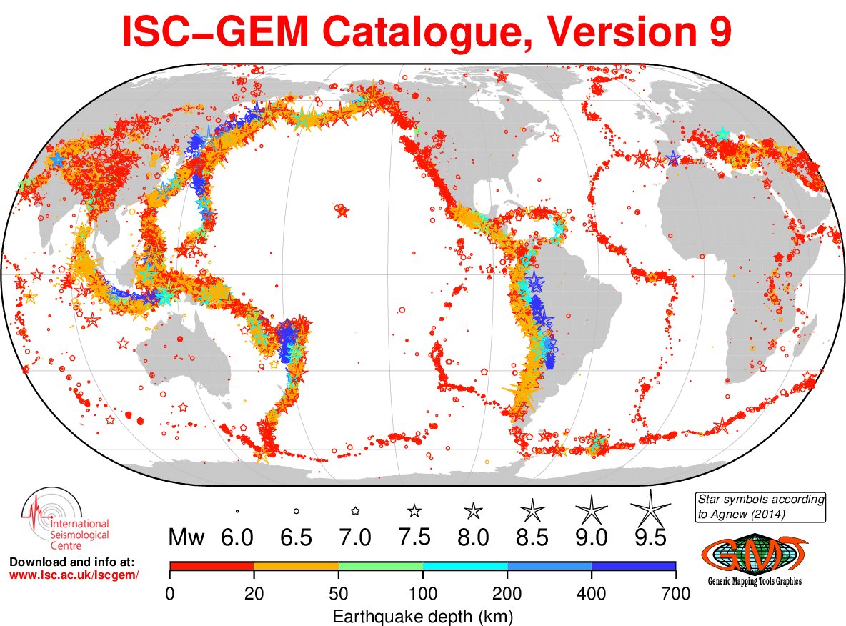 Version 9.0 of the ISC-GEM Global Instrumental Earthquake Catalogue (1904-2018) has been released. This release marks the end of the 4th and last year of the Advancement project. Download and further info at isc.ac.uk/iscgem