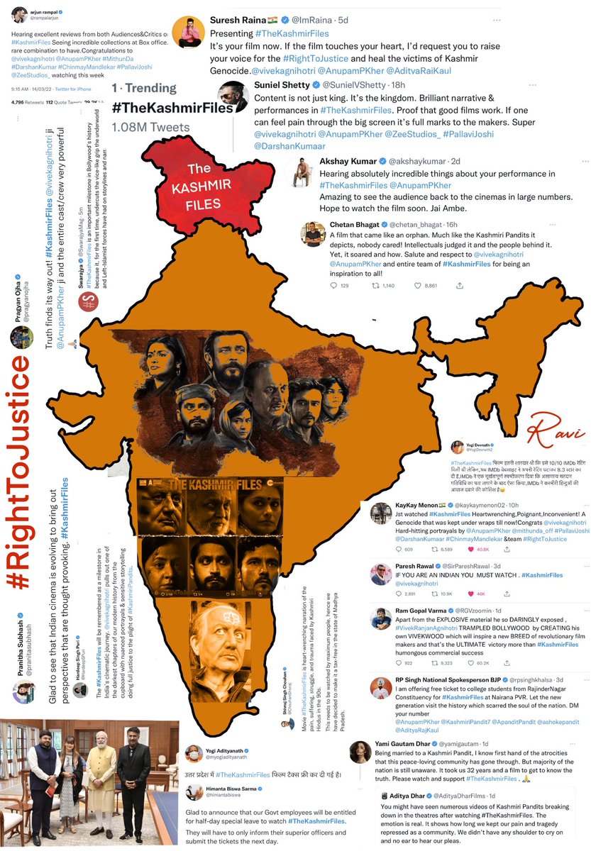Ravi173340's tweet photo. Must watch ..#TheKashmirFiles @vivekagnihotri @AnupamPKher #KashmirFiles @DarshanKumaar @ZeeStudios_ #RightToJustice @pranitasubhash https://t.co/32aTNT9xEb