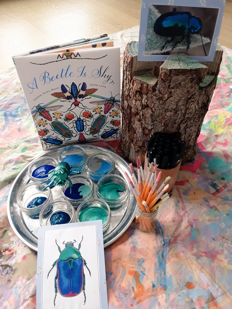 AshbridgeMaxy's tweet photo. TRACE~ a beetle is a runner, a digger, a swimmer and a hopper! #atelier #springinquiry #abeetleisshy #minibeast #sylvialongbooks @NDNAtalk #eytalking @cosydirect @EarlyExcellence We are incredibly proud of our Pre-schoolers fine motor control! https://t.co/EcOQIQM97e