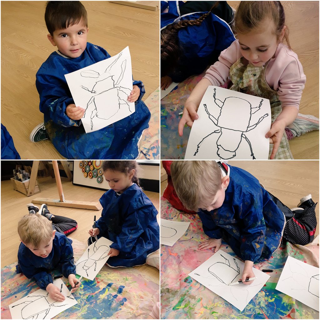 AshbridgeMaxy's tweet photo. TRACE~ a beetle is a runner, a digger, a swimmer and a hopper! #atelier #springinquiry #abeetleisshy #minibeast #sylvialongbooks @NDNAtalk #eytalking @cosydirect @EarlyExcellence We are incredibly proud of our Pre-schoolers fine motor control! https://t.co/EcOQIQM97e