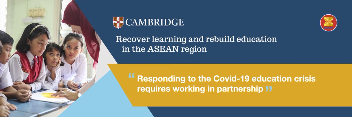 ASEAN's tweet photo. This conversation builds on @britexpertise’s ‘Recover learning, rebuild education’ paper, which outlines sustainable, systemic interventions to respond to education challenges: https://t.co/Jy6GeaIH5u #EducationASEAN @ASEAN @CambridgePfE @EdDevTrust https://t.co/1sxiEGIHV7