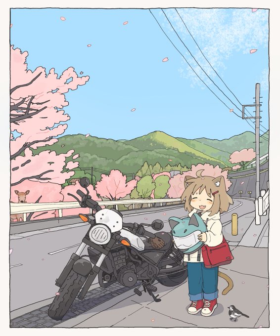 「何かを持っている バイク」のTwitter画像/イラスト(人気順)