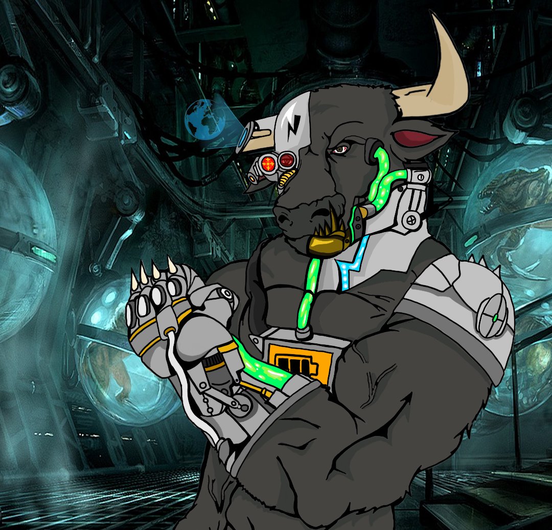 RippedbullCClub's tweet photo. To lead the pack here comes the cyborg !! 
OUR FIRST #SneakPeek 

#rbcc #NFT #opensea #NFTGiveaway https://t.co/W2wpD3lWjs