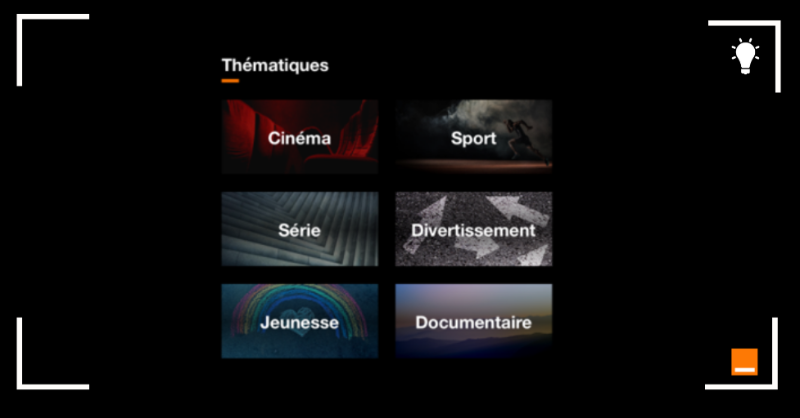 OrangeTV_fr's tweet photo. [#Astuce] Gagnez du temps dans votre quête du bon programme à regarder grâce à nos 6 #nouvelles rubriques #thématiques !
A découvrir sur l'accueil de votre TV 😉 https://t.co/sxV8BBl5UH
