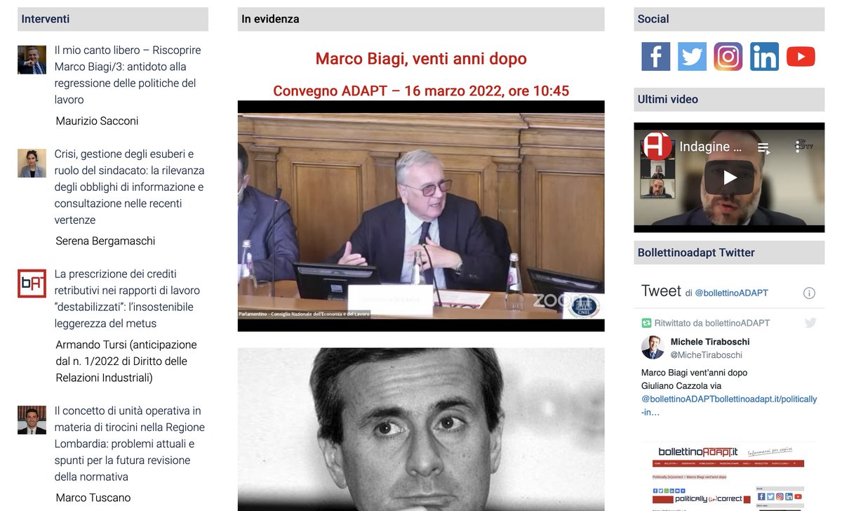 tomtir's tweet photo. 20° convegno in ricordo di #MarcoBiagi: oggi il mercato del lavoro è un film, serve adattamento di procedure e meccanismi, #MarcoBiagi lo capì già 20 anni fa, oggi si occuperebbe delle nuove forme di lavoro investendo sulle #politiche #attive del lavoro https://t.co/9f7kktRjUQ https://t.co/NsiR5Dbclq