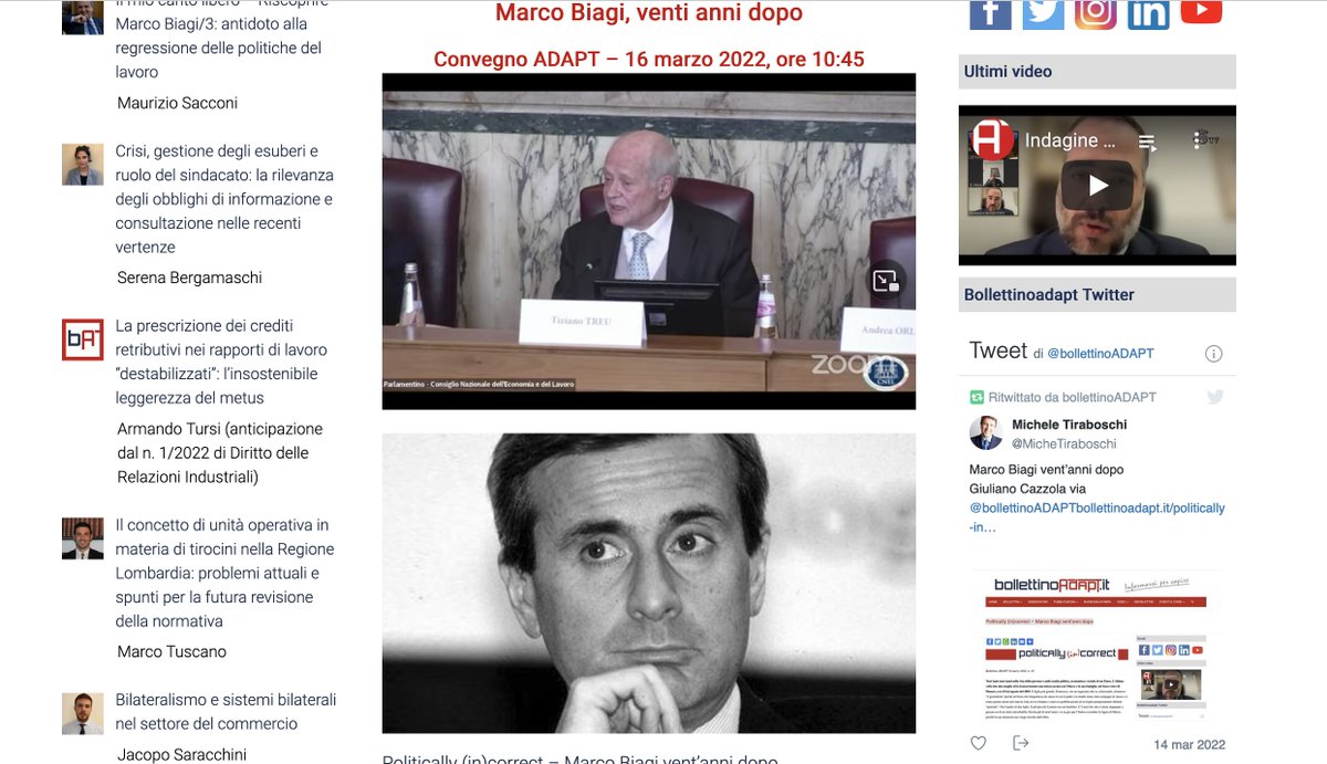 tomtir's tweet photo. 20° convegno in ricordo di #MarcoBiagi: oggi il mercato del lavoro è un film, serve adattamento di procedure e meccanismi, #MarcoBiagi lo capì già 20 anni fa, oggi si occuperebbe delle nuove forme di lavoro investendo sulle #politiche #attive del lavoro https://t.co/9f7kktRjUQ https://t.co/NsiR5Dbclq