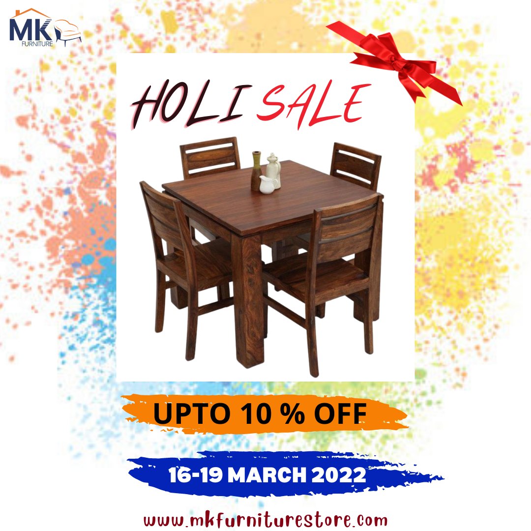 MkFurniture01's tweet photo. Solid Wood 4 Seater Dining set
.
It's A Holi Day Sale!!
.
Fill this holi with all beautifull colours in your life even more enjoyable and prosperous!!
Use Coupon Code -Holi10 to grab discount!
.
https://t.co/iscpuhetZx
.
#woodenfurniture #furniture #furnituredesign #mkfurniture https://t.co/4FluNuIWFs