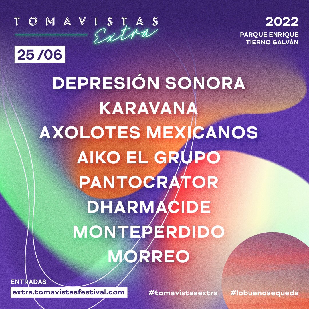 💥 ¡12 horas de música en directo! 💥

El 25 de junio tenemos una cita en #TomavistasExtra con las bandas del mañana que lo revientan hoy. ¡El primer sábado de verano lo celebramos juntxs!

Entradas ya a la venta: bit.ly/35TbUYl