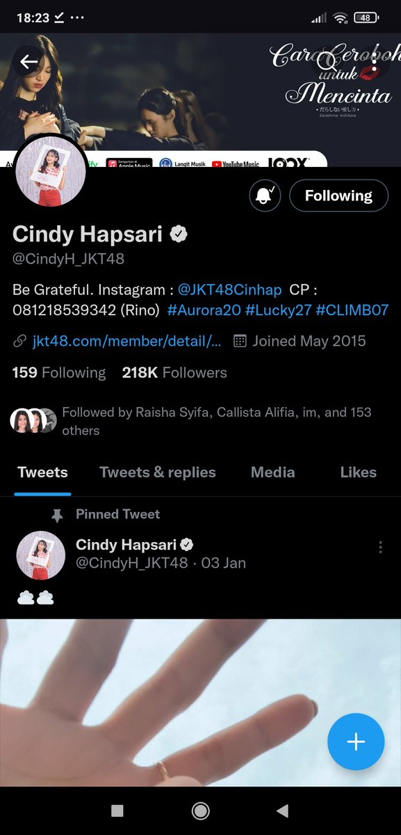 cindyrections's tweet photo. [Syarat]
1. Follow akun @cindyrections dan @CindyH_JKT48 
2. Ceritakan alasan mengapa kalian harus dimenangkan untuk tiket VC bersama Cindy

Reply tweet ini dengan ketentuannya yaa 😊:
Cth: Ibuku bangga klo aku VC sama ka cindy

Ditunggu sampai kamis 17 Maret, jam 20.00 https://t.co/64Y5M5A5YN