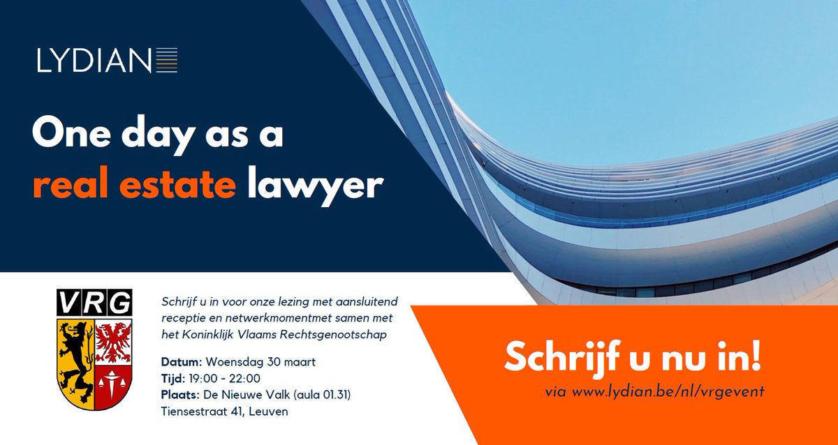 lydianlaw's tweet photo. Lydian Lezing: One day as a real estate lawyer 🏠⚖️

Wat staat u allemaal te wachten op een werkdag als vastgoedadvocaat? Onze Real Estate advocaten nodigen u graag uit op een lezing met aansluitend receptie en netwerkmoment.

👉 Schrijf u nu in: https://t.co/SIZZJSDX5E

#lydian https://t.co/dKIf8GZUP1