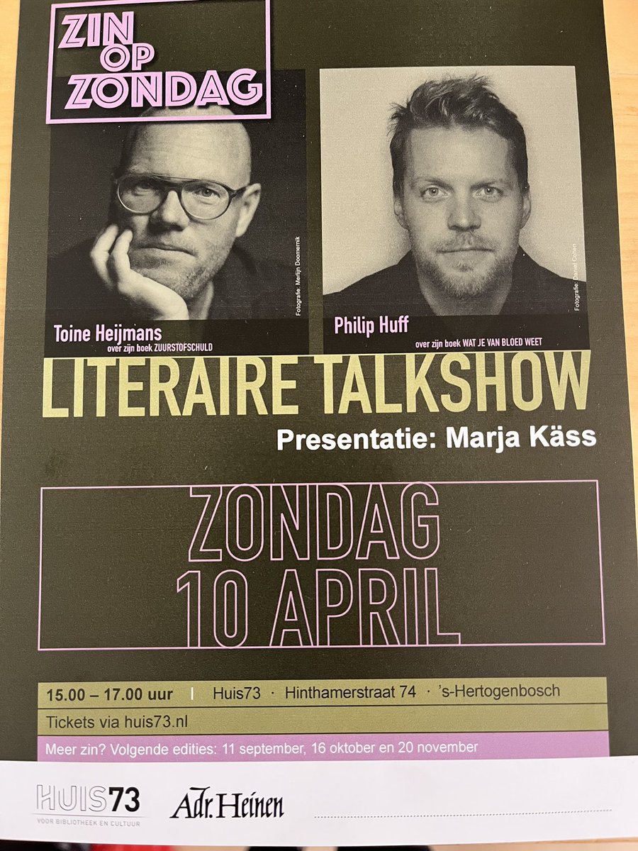 Yess de volgende #ZinopZondag komt er weer aan met niemand minder dan <a href="/huffphilip/">Philip Huff - Schrijf je in voor mijn nieuwsbrief</a> en <a href="/toineheijmans/">Toine Heijmans</a>
