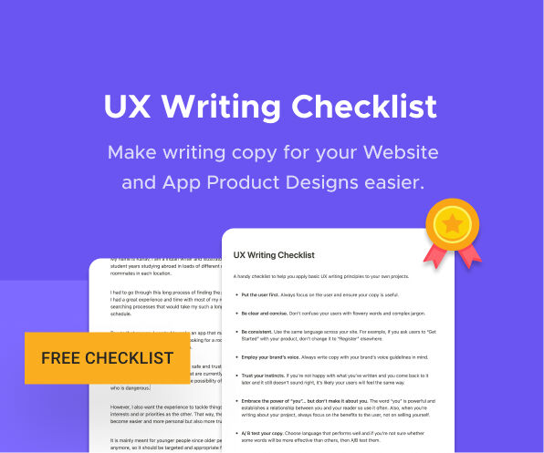 iamrohanmishra's tweet image. Designers, I understand you are not content writers

But, you can still write...
some clear, concise, and useful copy for your own designs

I made a UX writing checklist for myself

If you want it for FREE, Say 👋 in comments and RT

I’ll send you a link in 48 hours.