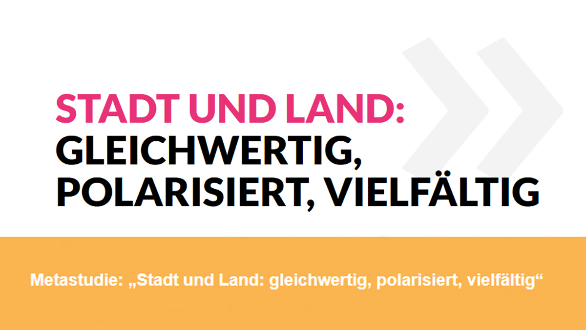 ++ Metastudie ++ 

Die neue Metastudie des @buceriuslab analysiert die Entwicklung von Städten und ländlichen Regionen in Deutschland und fasst den wissenschaftlichen Diskurs zu den daraus resultierenden Herausforderungen zusammen.
Mehr Infos: bit.ly/3463T1m