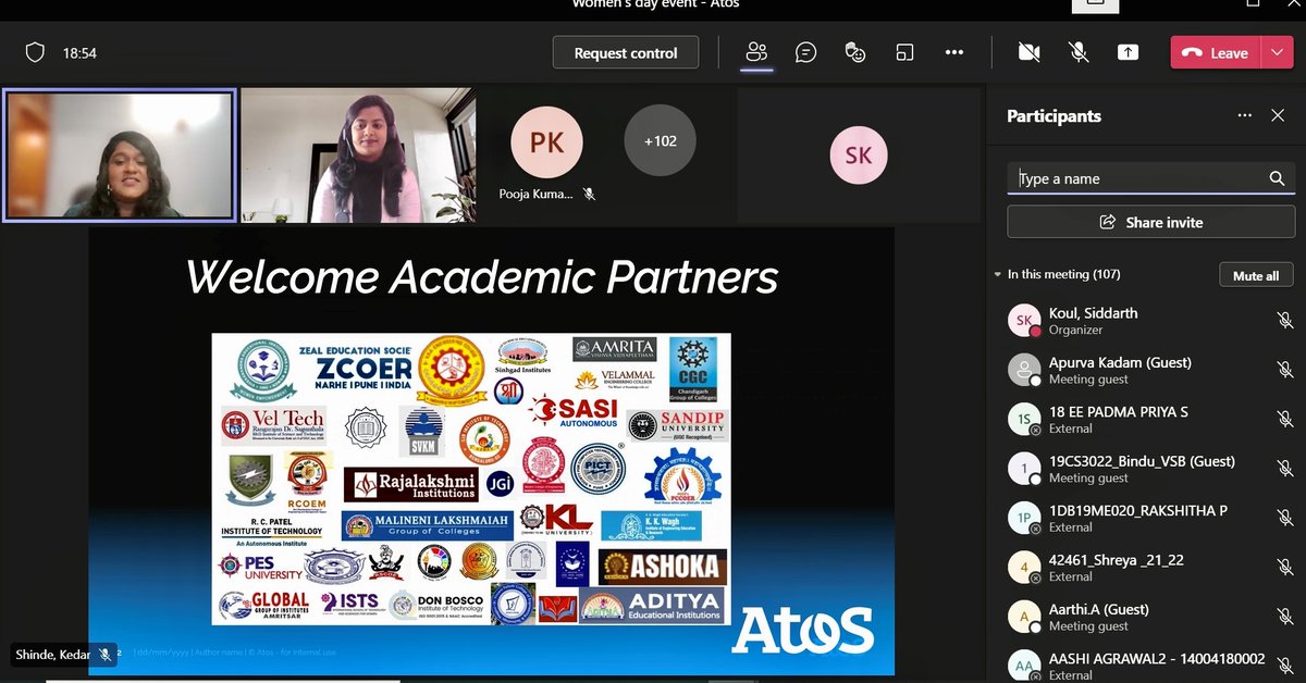 Atos_India's tweet photo. Atos GDC India organized a campus engagement event on International Women's Day 2022. 

#AtosGDCIndia #IWD2022 #CampusEngagement #TheFutureIsOurChoice https://t.co/wh6XWO7V93