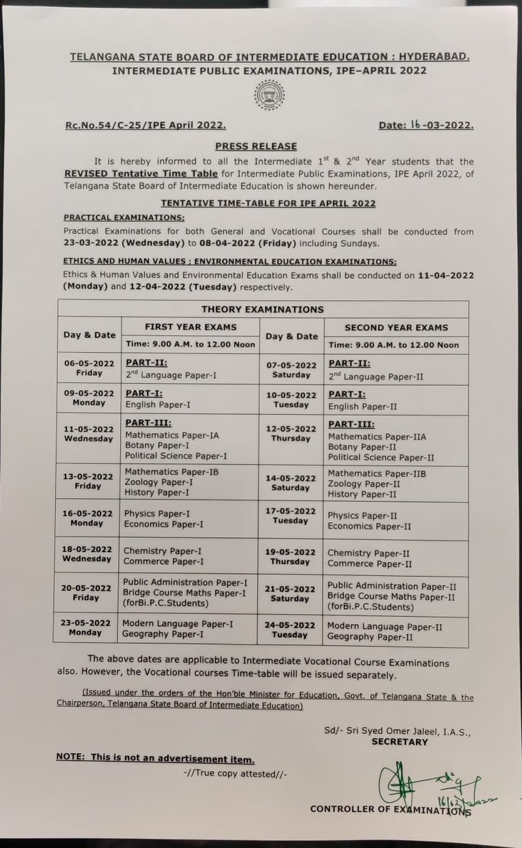 I always felt my state TS govt is pragmatic. But I don’t get thinking behind revised schedule for inter exams. 

Complete exams in 1st half of Apr &amp; students can focus on competitive exams to write in May &amp; Jun. 

⁦⁦<a href="/TelanganaCMO/">Telangana CMO</a>⁩ ⁦<a href="/KTRTRS/">KTR UPDATES</a>⁩ ⁦@SabithaindraTRS⁩