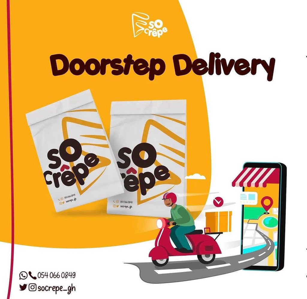 socrepe_gh's tweet photo. ๐คReady to have something different for breakfast? #Socrepe is your way forward!๐ฅณ๐
We deliver the best crepes to your doorstep without hassle.
Head to the link in our bio to place your orders.
Payment validates your order. https://t.co/P6U0RKYMVP