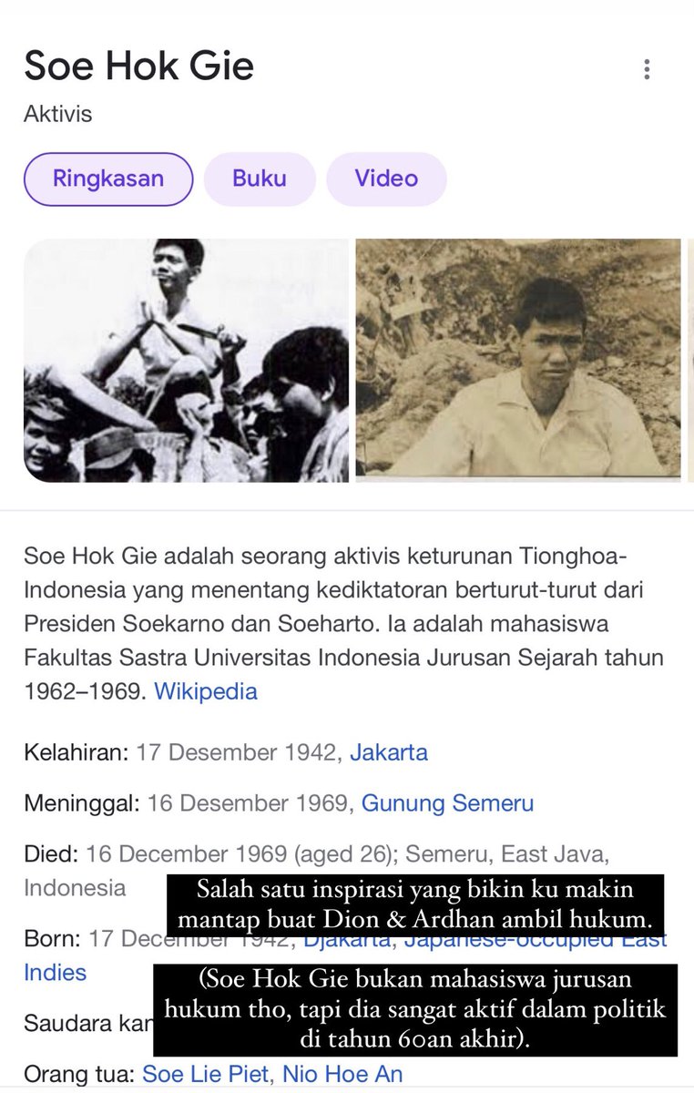 Dimulai dari Ep 32, flashback kepsek dan temennya, Ardhan.

Waktu brainstorming, aku mutusin mereka ambil jurusan hukum karna di tahun 60an bnyak bgt peristiwa penting ttg politik di Indonesia dan sepertinya wajar kalau anak2 muda tertarik sama politik. Nasionalis2 gituu 