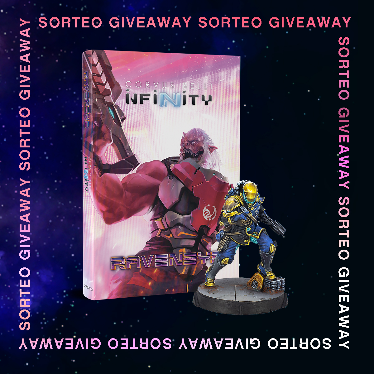 RAFFLE / SORTEO
Retweet this picture to participate in the raffle of an Infinity Raveneye book with the Officer pre-order exclusive edition!
/ Retwittea esta imagen para participar en el sorteo de un ejemplar de Infinity Raveneye con su figura exclusiva de pre-order Officer.